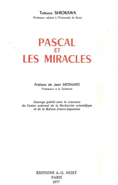 Pascal et les miracles