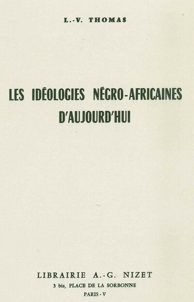 Les Idéologies négro-africaines aujourd'hu