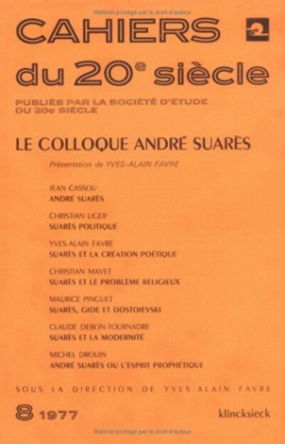 Le Colloque André Suarès